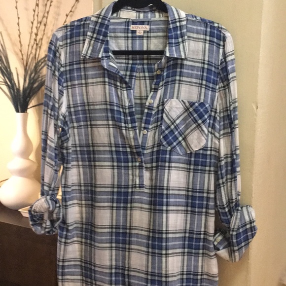 Merona Tops - Lightweight Plaid Tunic
